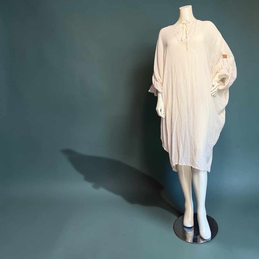 Suiteveintiuno Ensamble Jaretas Kaftan Tulum Boho Crinkle Gauze Old Money - Picture 10 of 15